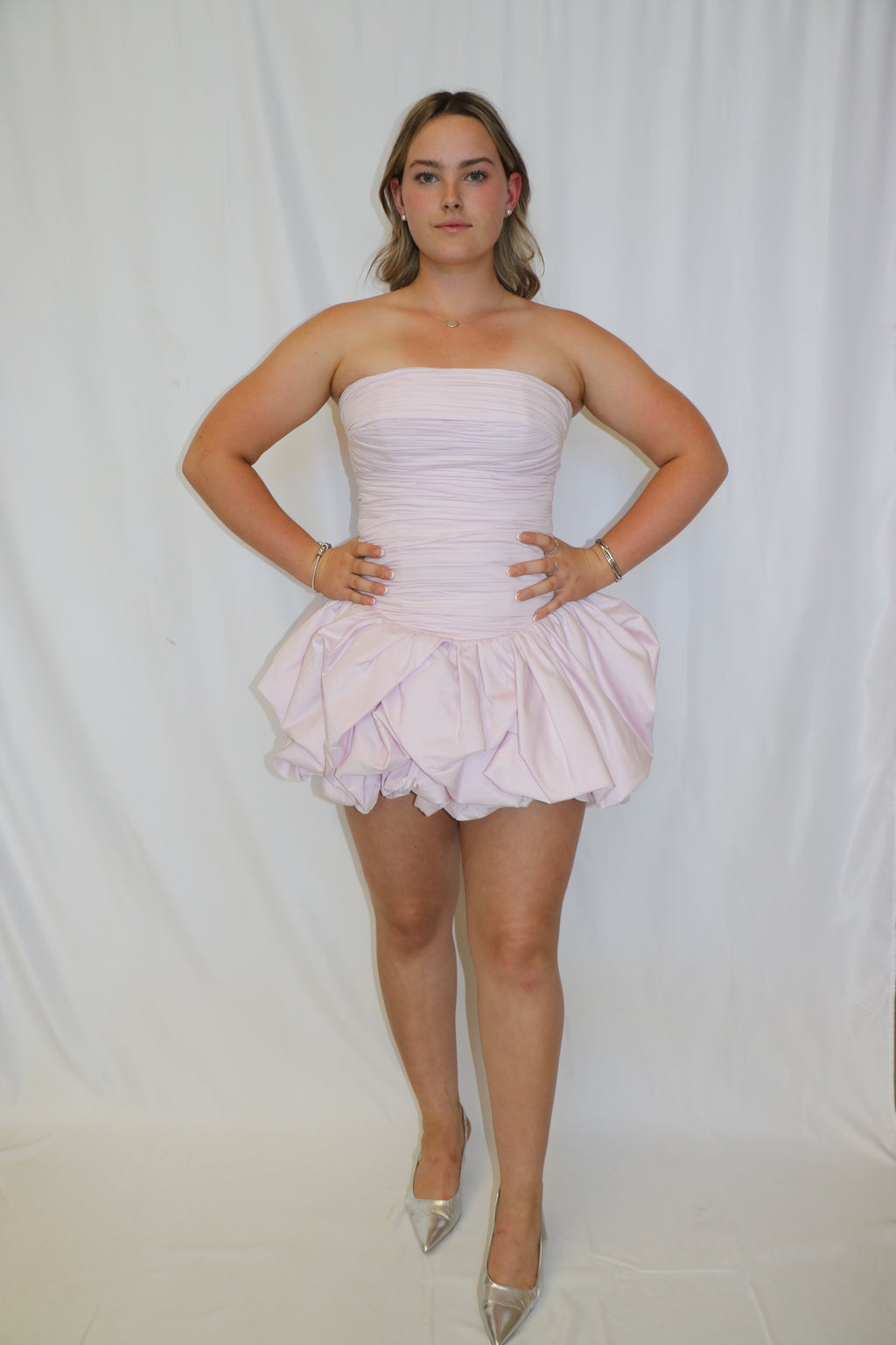 PINK VIOLETTE BUBBLE HEM MINI