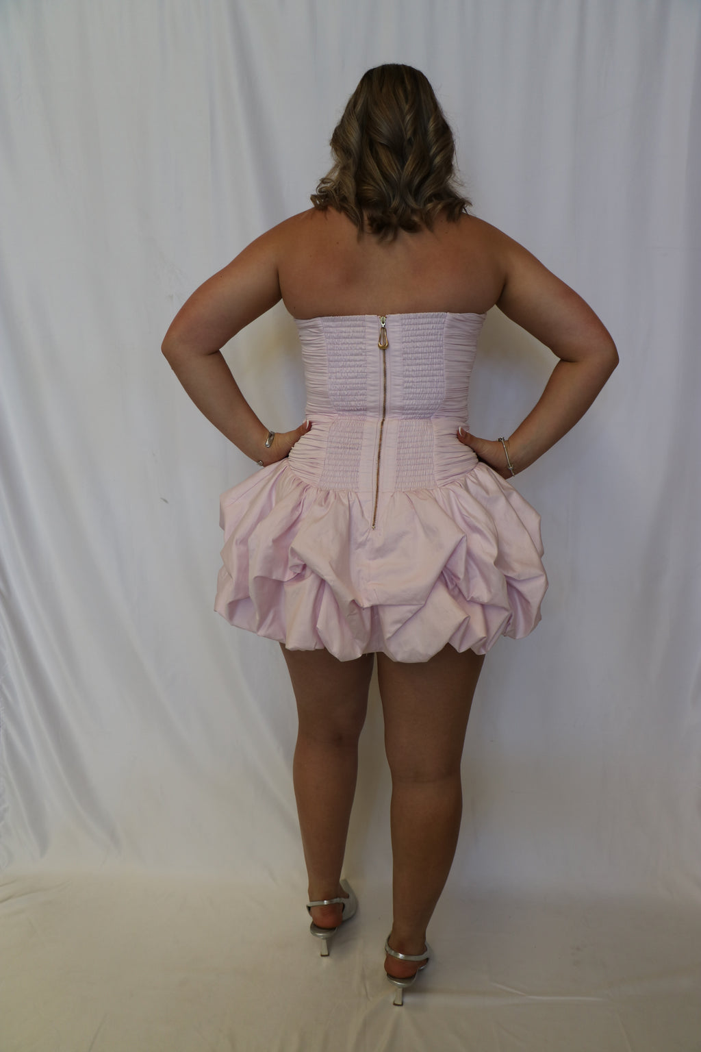 PINK VIOLETTE BUBBLE HEM MINI