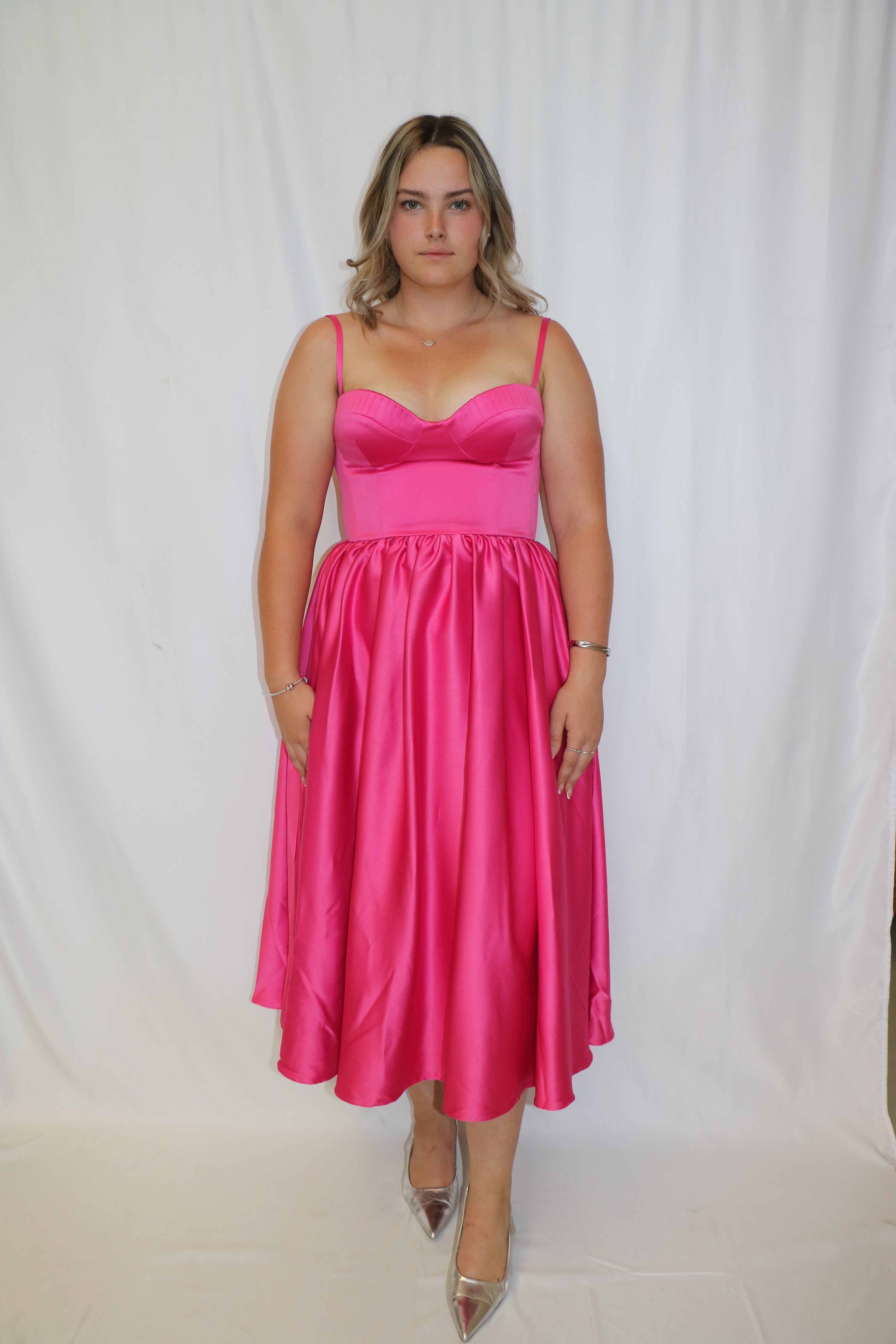 BUSTIER PLEATED DRESS