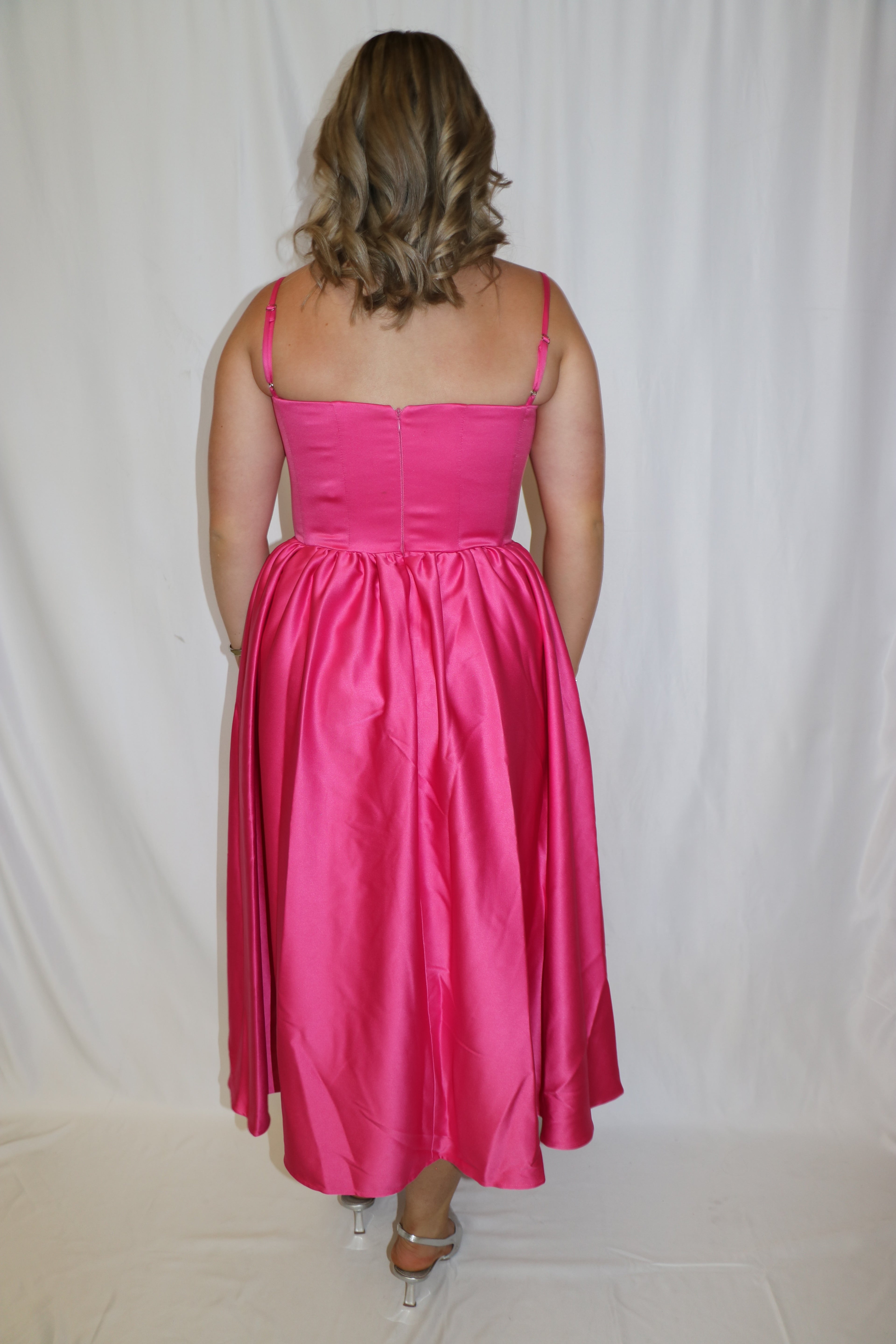 BUSTIER PLEATED DRESS