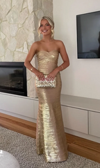 GOLD SARA GOWN | HERVÉ LEGER